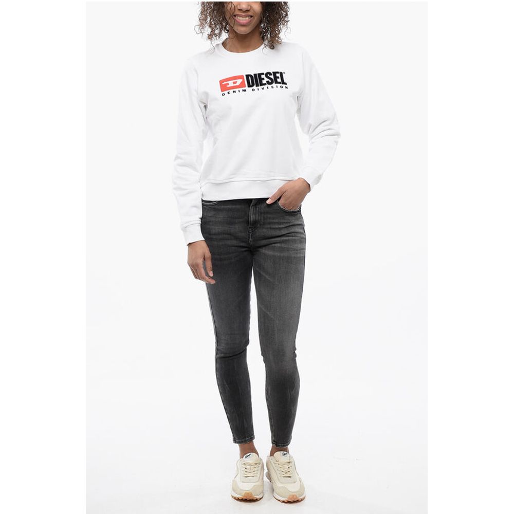Diesel Crew Neck Cropped Sweatshirt with Lettering Logo