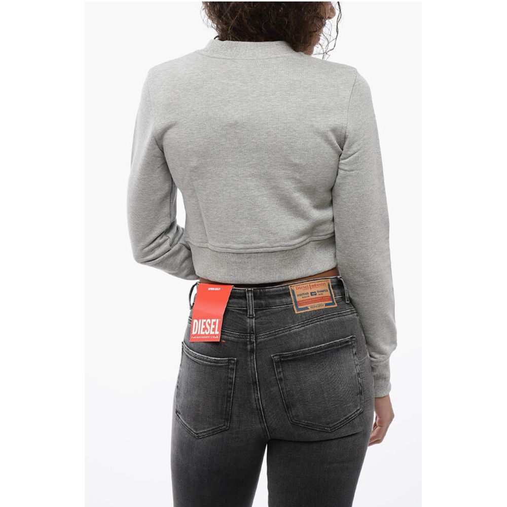 Diesel Crew Neck Cropped Sweatshirt with Lettering Logo