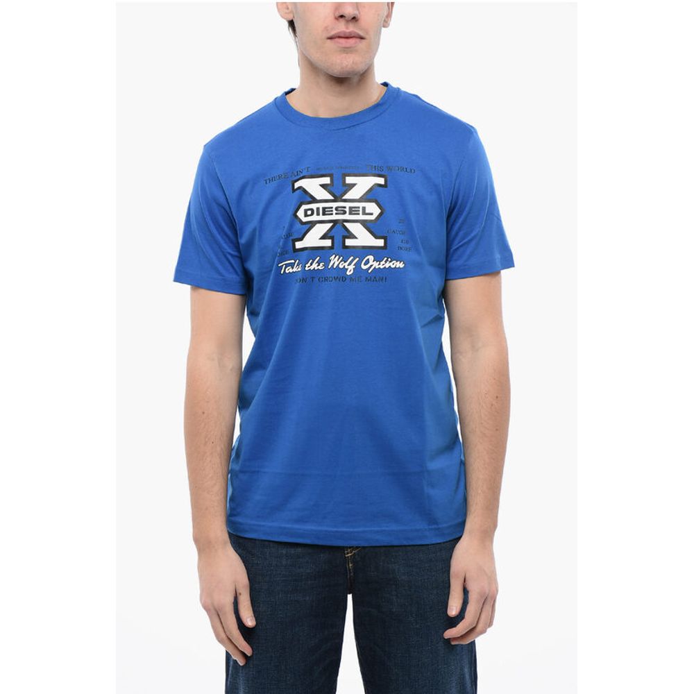 Diesel Cotton Crew-neck T-DIEGOR-K48 T-shirt with Frontal Print
