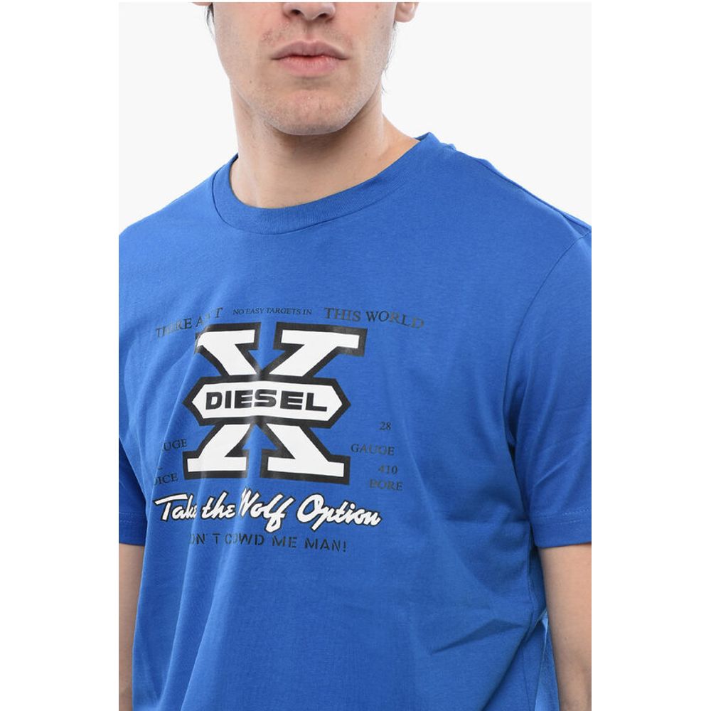 Diesel Cotton Crew-neck T-DIEGOR-K48 T-shirt with Frontal Print