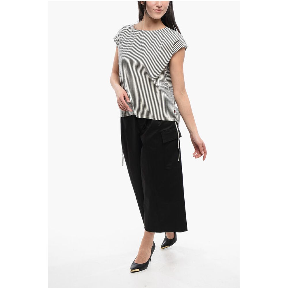 Woolrich Awning Striped Cotton Blouse with Drawstringed Hem