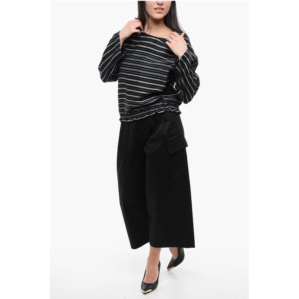 Woolrich Balanced Stripe VARSITY Linen Blend Blouse