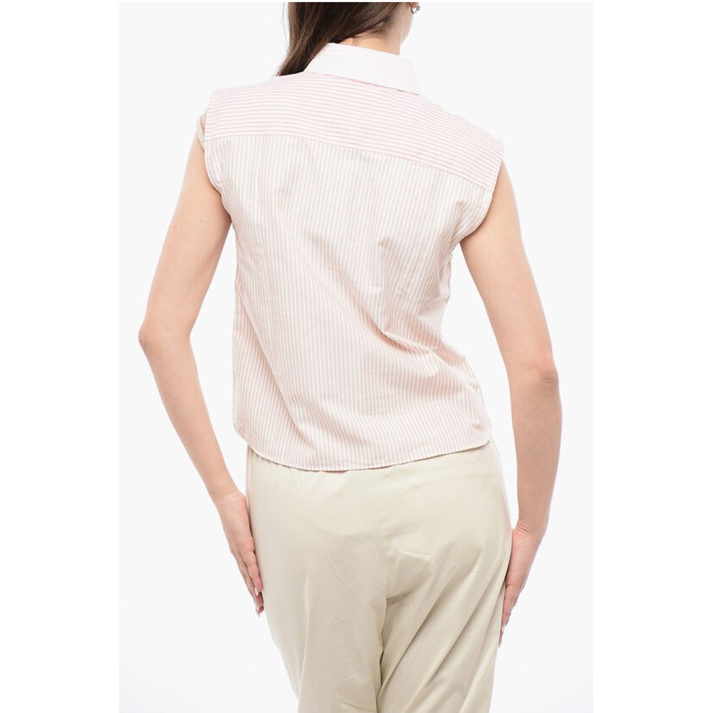 Woolrich Awning Striped Sleeveless Shirt with Breast-pocket