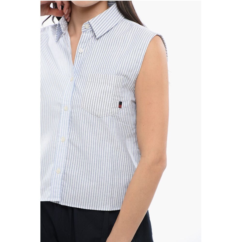 Woolrich Awning Striped Sleeveless Shirt with Breast-pocket