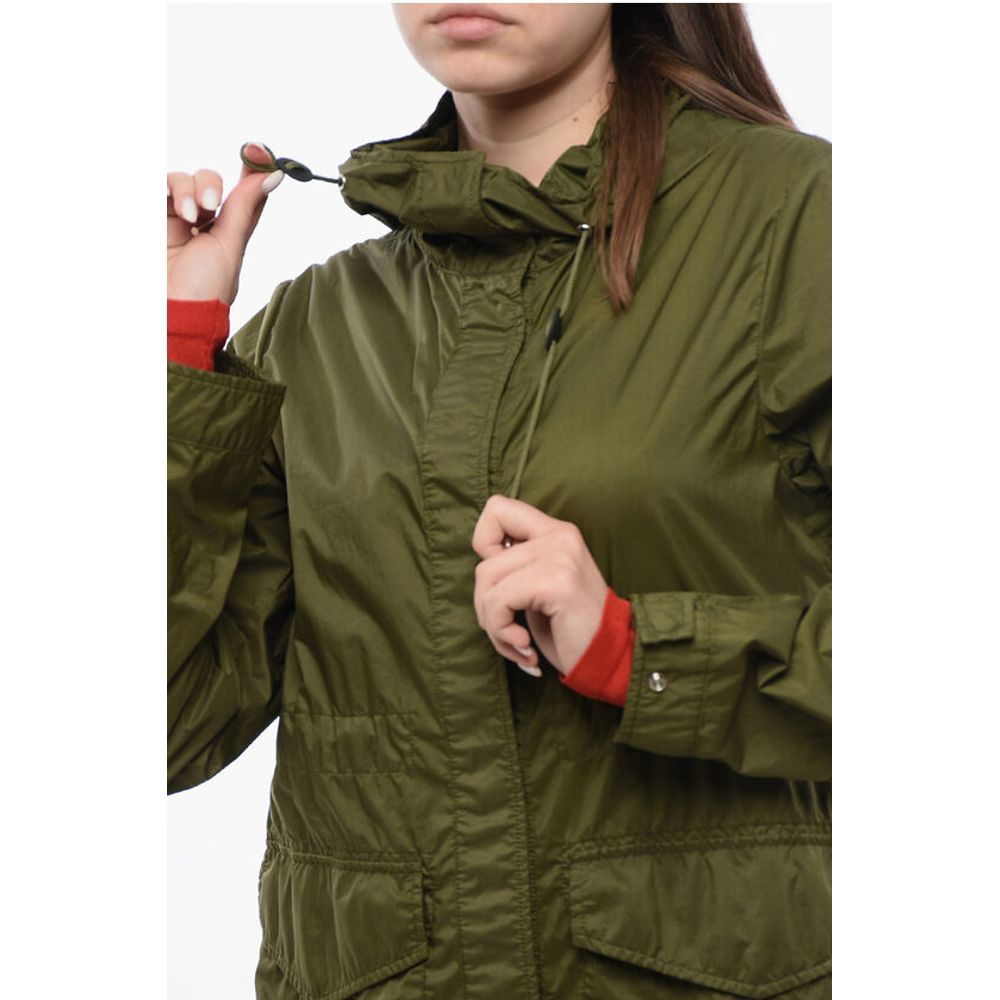 Woolrich Solid Color CHANNEL Windbreaker Jacket With Hood