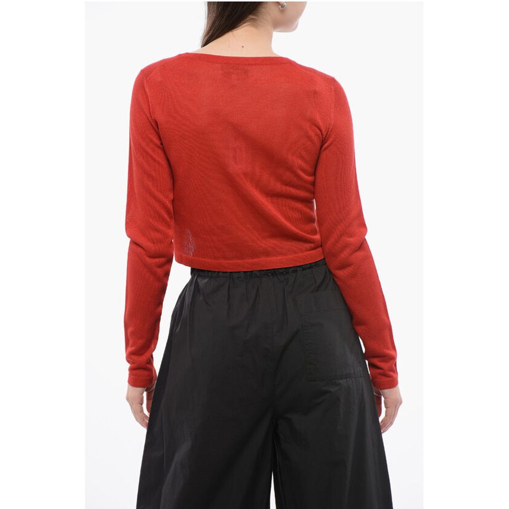 Woolrich Crew Neck Viscose Blend Crop Sweater