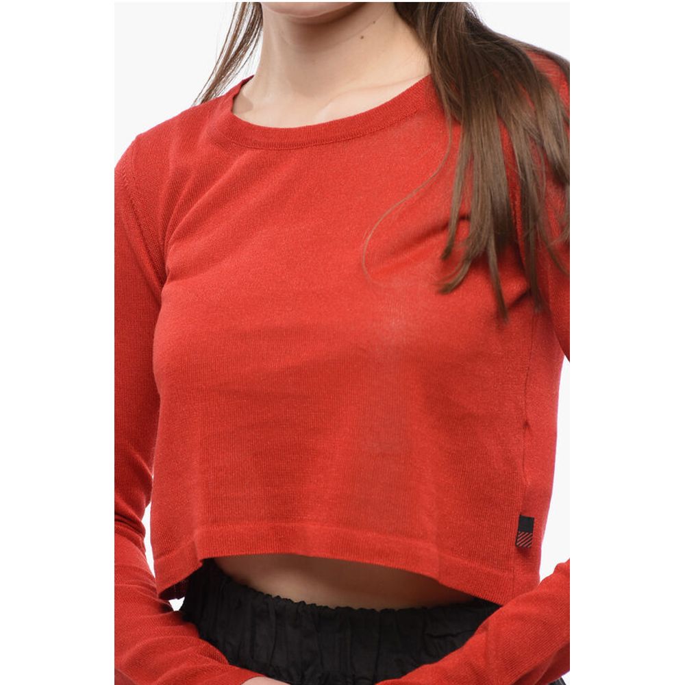 Woolrich Crew Neck Viscose Blend Crop Sweater