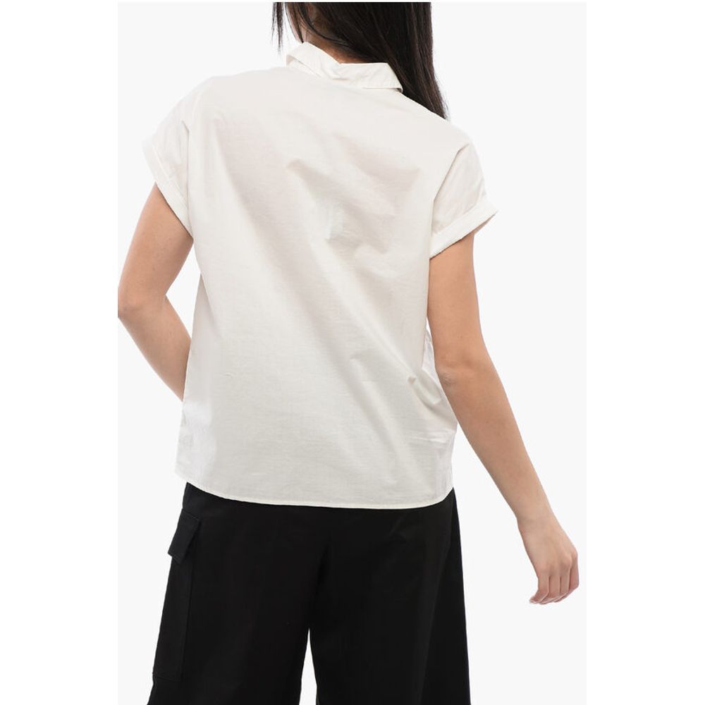 Woolrich Sleeveless Cotton Blouse With Polo Neckline
