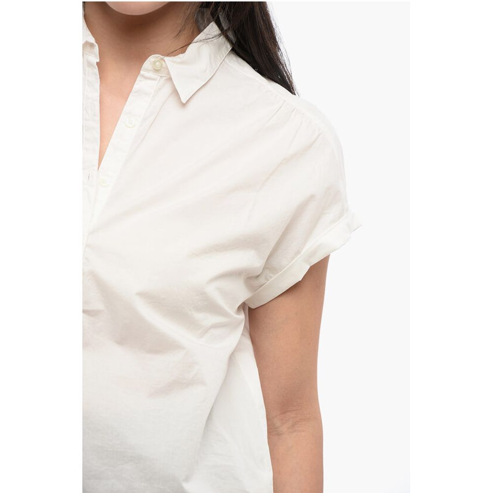 Woolrich Sleeveless Cotton Blouse With Polo Neckline