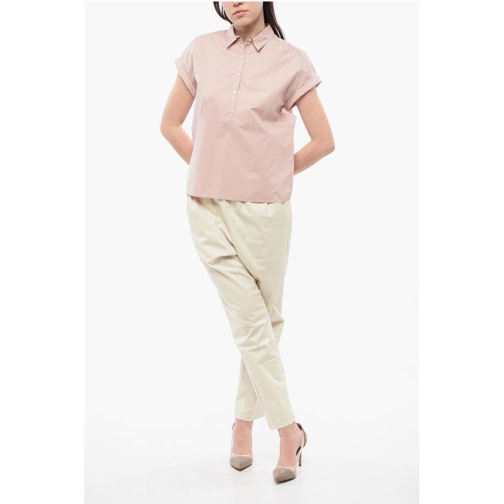 Woolrich Sleeveless Cotton Blouse With Polo Neckline