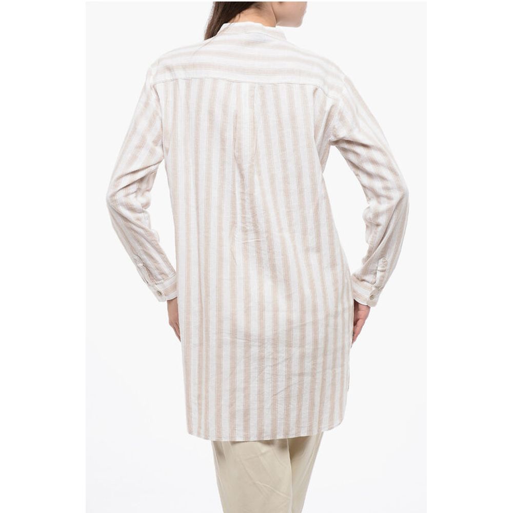 Woolrich Organic Cotton Blend Blouse with Front Pleat