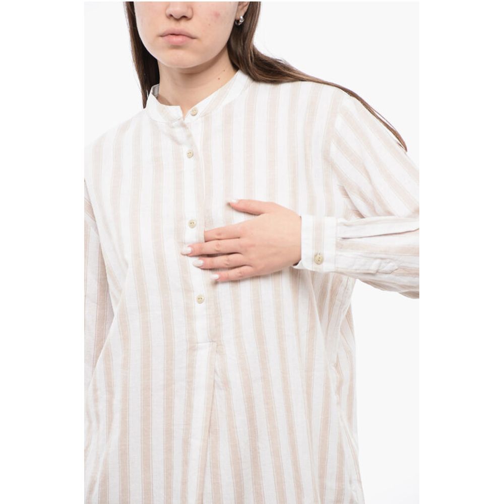Woolrich Organic Cotton Blend Blouse with Front Pleat