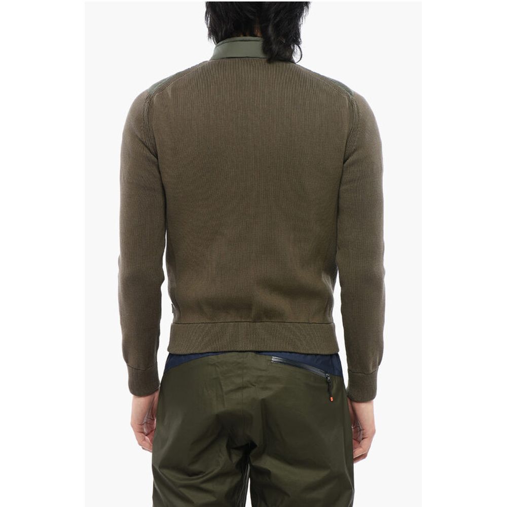 Woolrich Padded Bomber With Knitted Sleeves