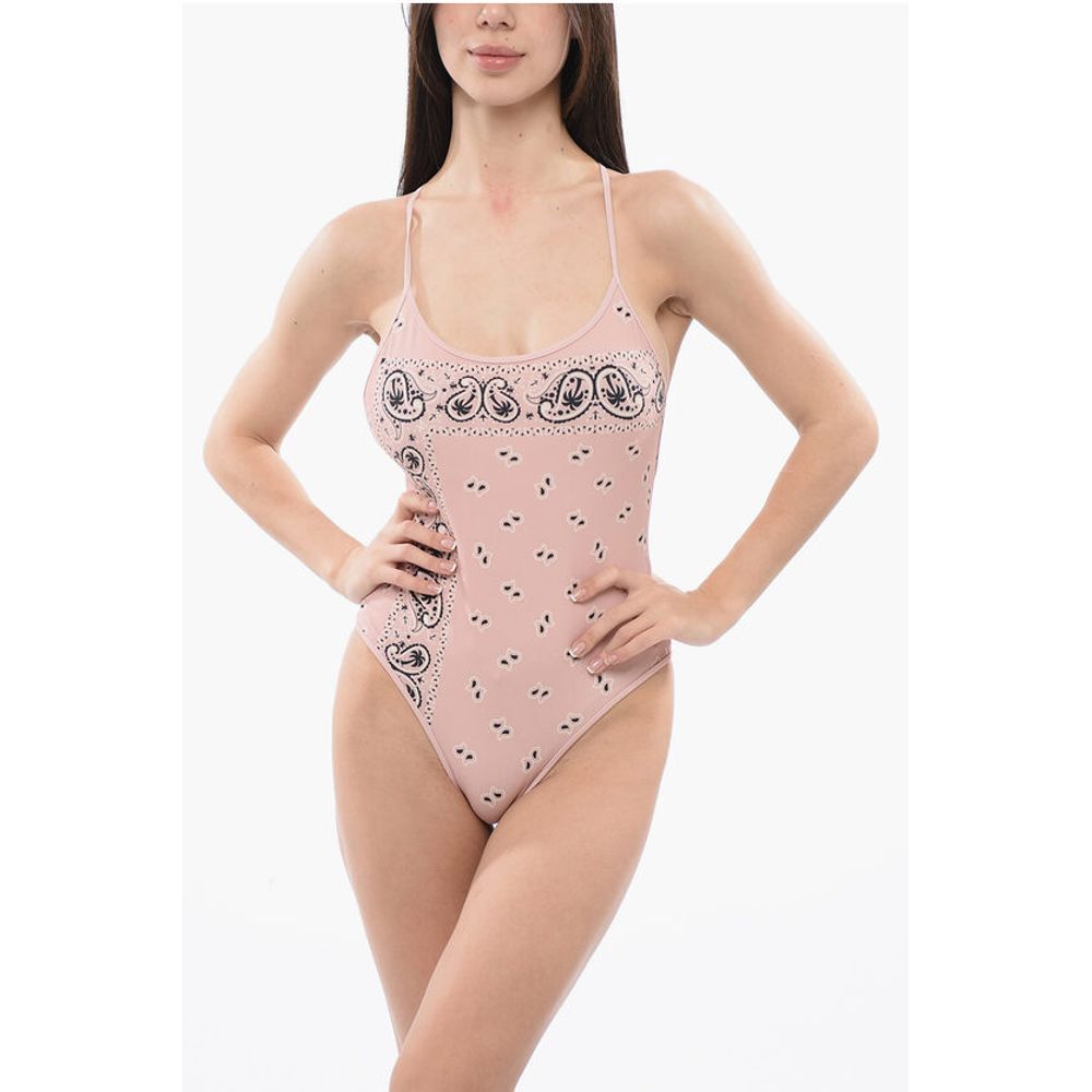 Palm Angels Pailsey One-piece Swimsuit with Criss-cross Back