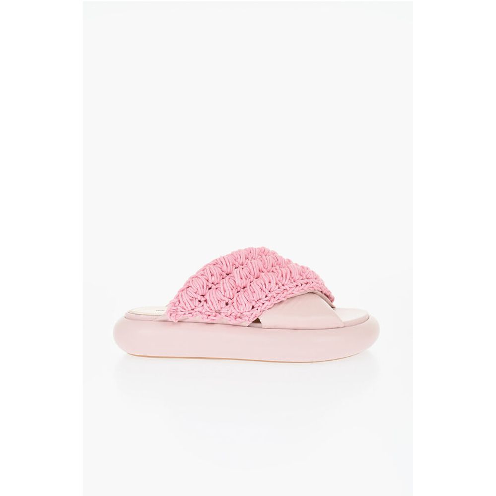 J.W.Anderson Criss-Cross Leather Slides With Platform Soles