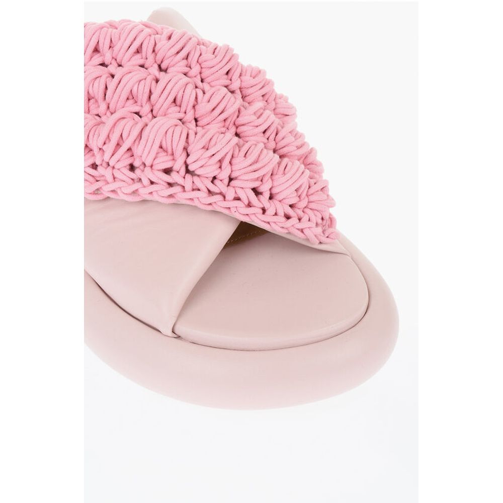 J.W.Anderson Criss-Cross Leather Slides With Platform Soles