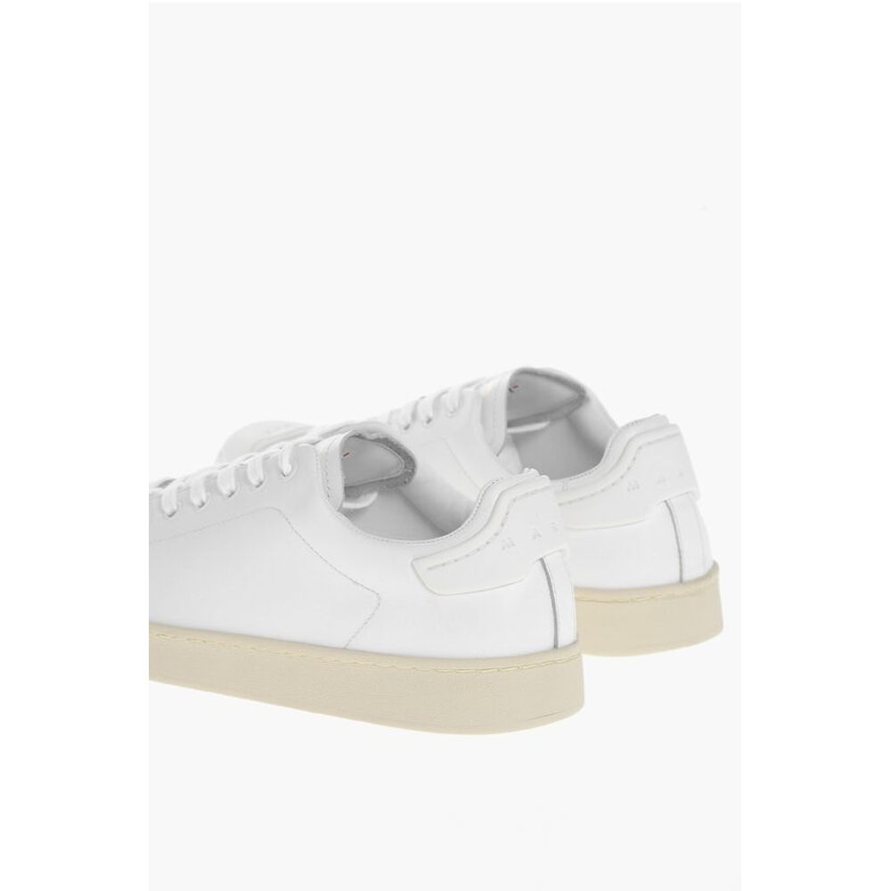 Marni Monochrome Leather Sneakers with Rubber Toe