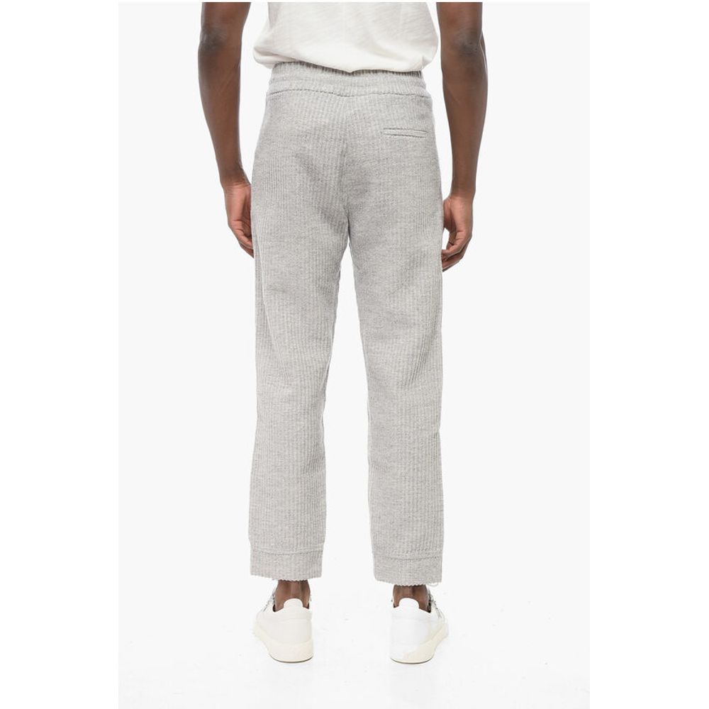 Armani EMPORIO 3-Pocketed Ribbed Wool Blend Pants