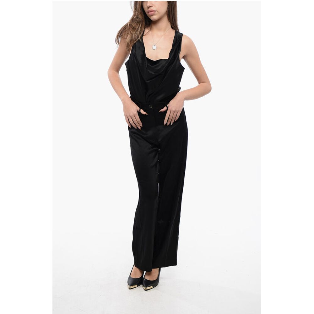 Nanushka High Waist Satin Pants with Belt Loops