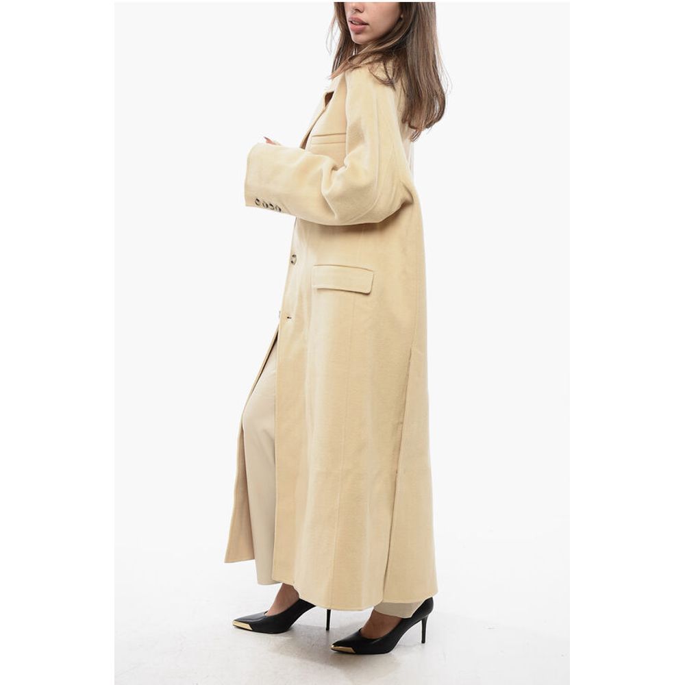 Nanushka Oversized Wool and Silk VEDA Coat with Flap Pockets