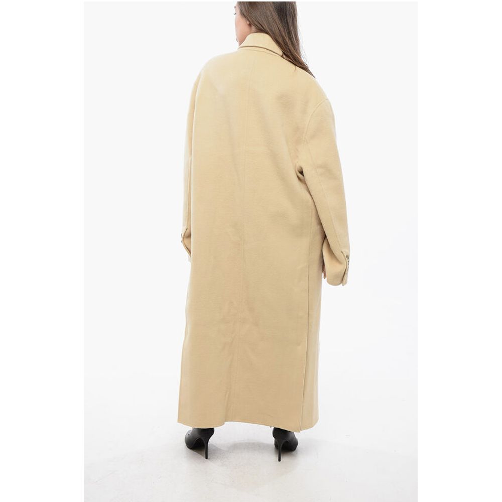 Nanushka Oversized Wool and Silk VEDA Coat with Flap Pockets