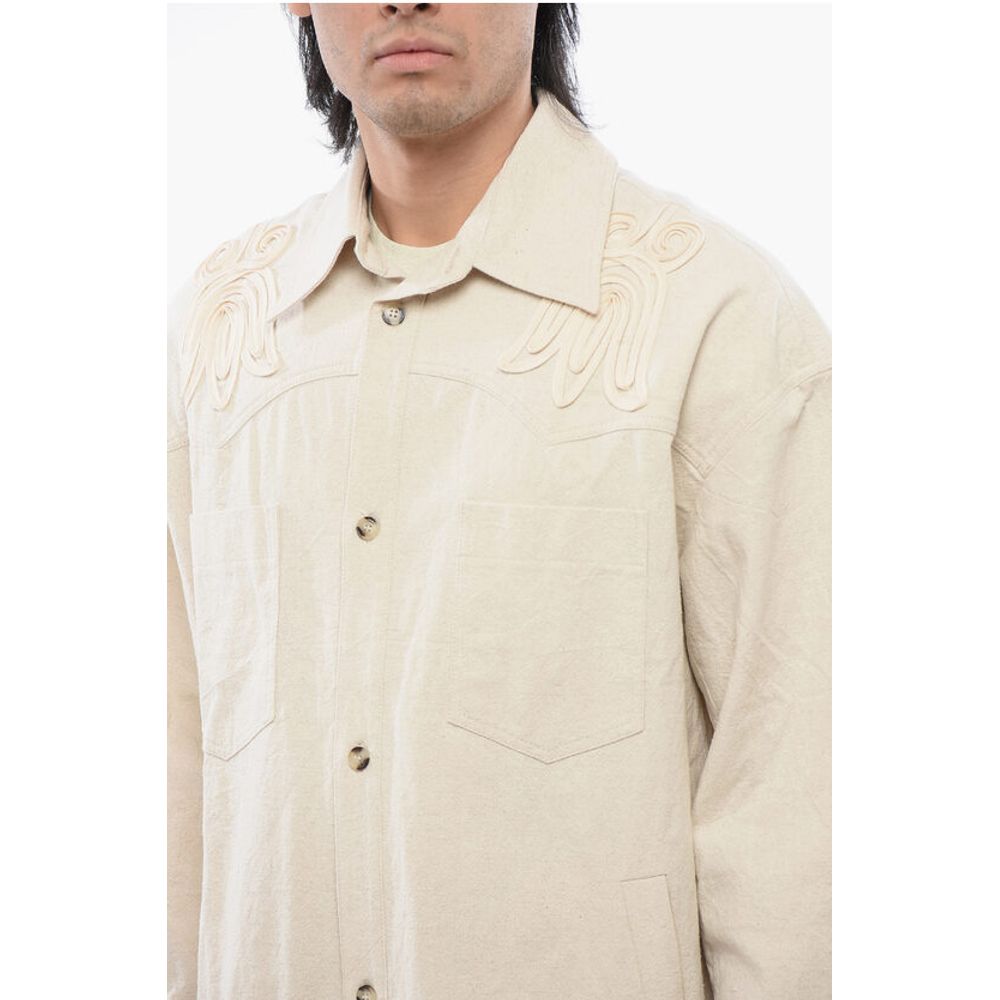 Nanushka Solid Color MARLAS Overshirt with Embroideries