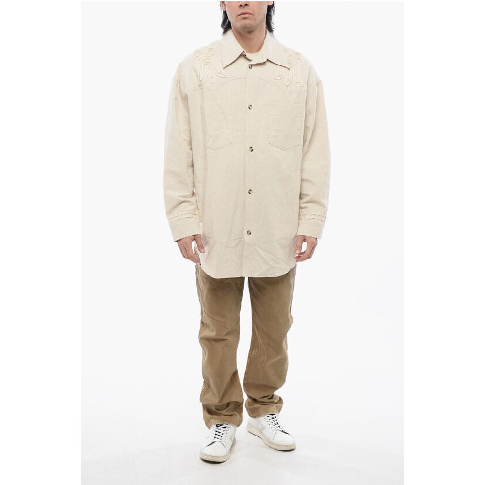 Nanushka Solid Color MARLAS Overshirt with Embroideries