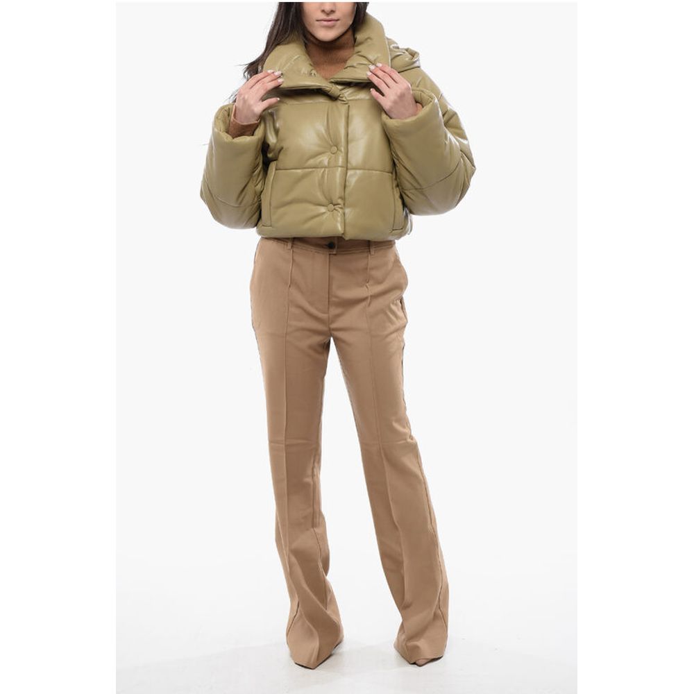 Nanushka Faux Leater AVELINE Cropped Jacket with Hood