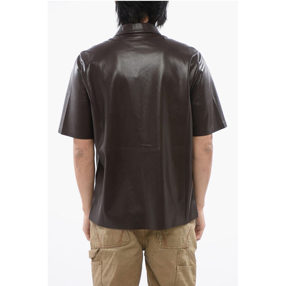 Nanushka Short Sleeved Faux Leather Shirt