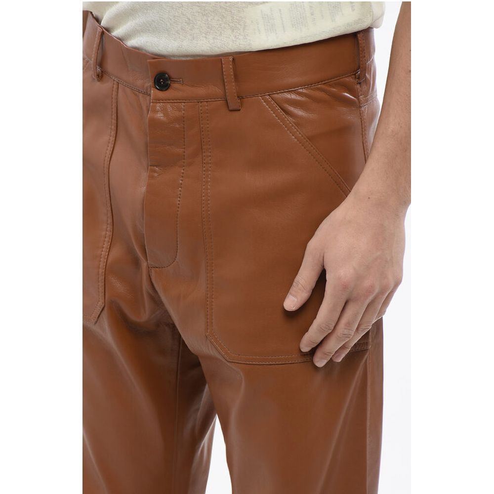 Nanushka Solid Color Faux Leather JASPER Pants