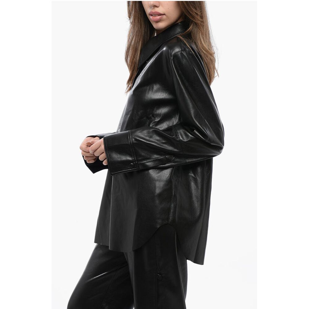 Nanushka Solid Color Faux Leather NAUM Shirt