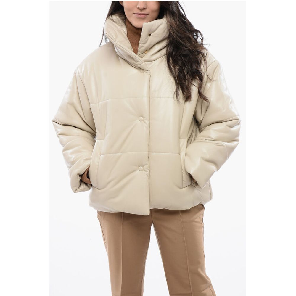 Nanushka Faux Leather HIDE Jacket wth Snap Buttons