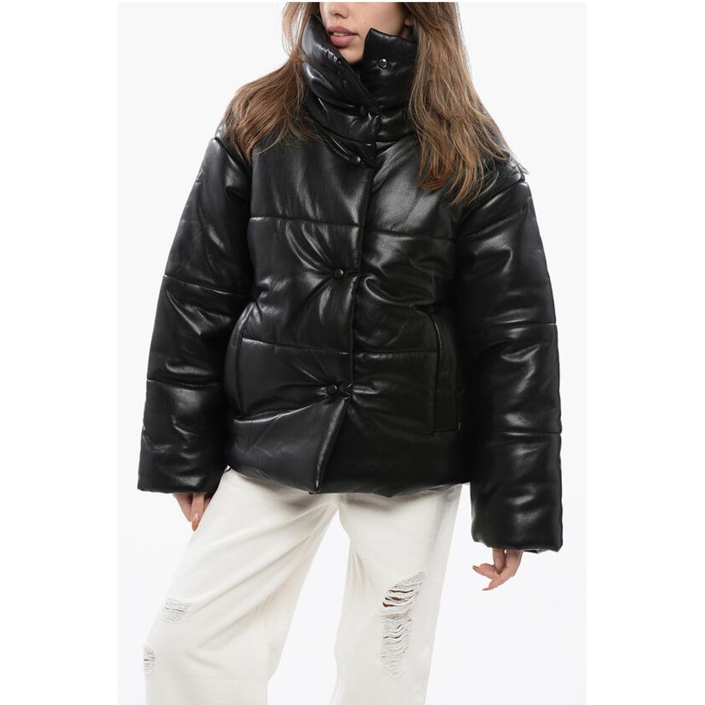 Nanushka Faux Leather HIDE Jacket wth Snap Buttons