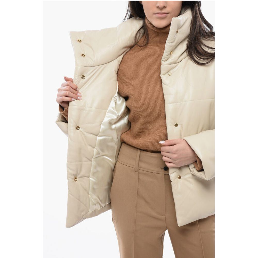 Nanushka Faux Leather HIDE Jacket wth Snap Buttons