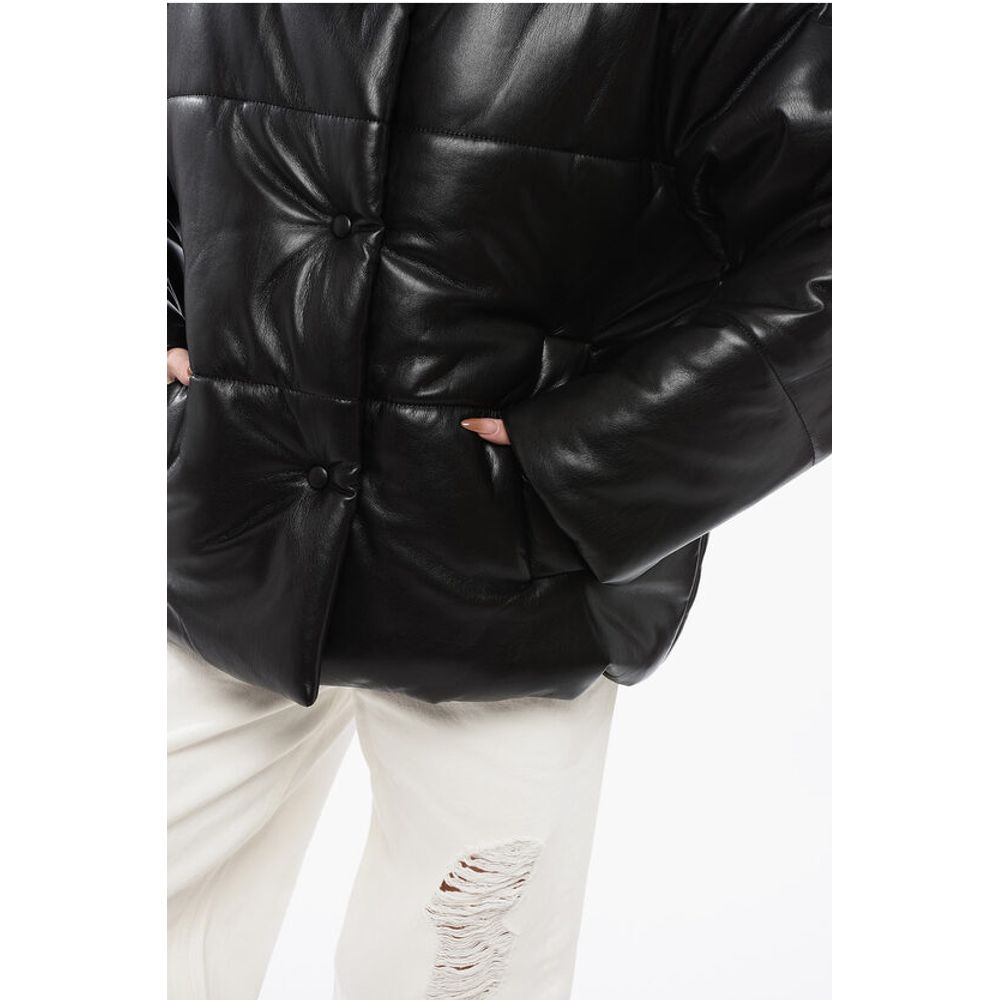 Nanushka Faux Leather HIDE Jacket wth Snap Buttons