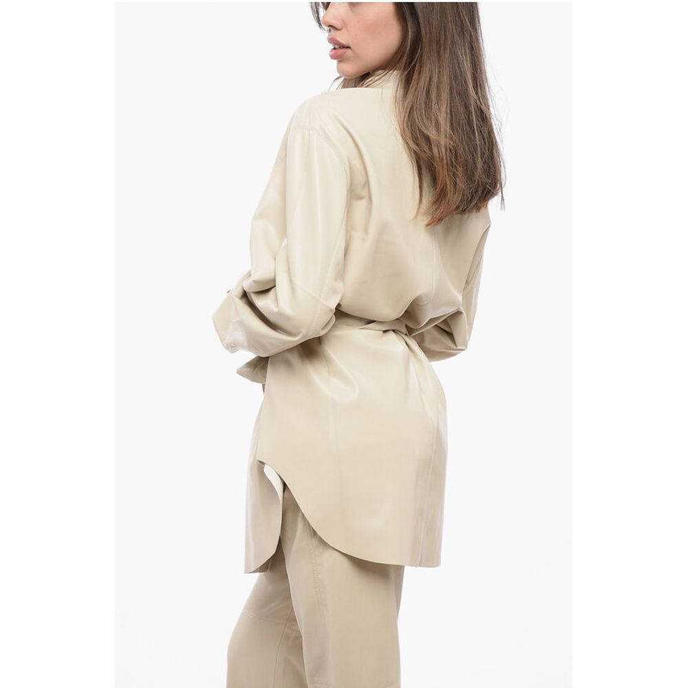 Nanushka Faux Leather ARTHA Overshirt with Belt