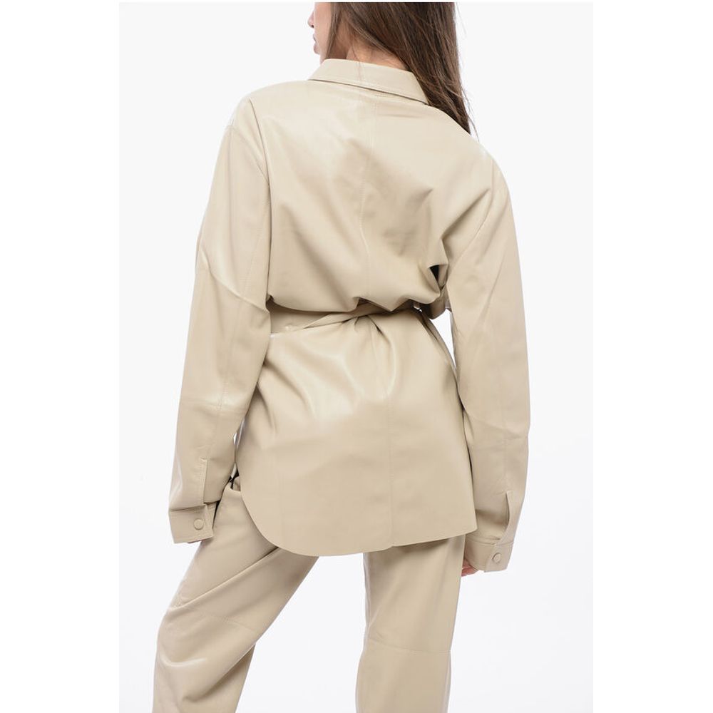 Nanushka Faux Leather ARTHA Overshirt with Belt