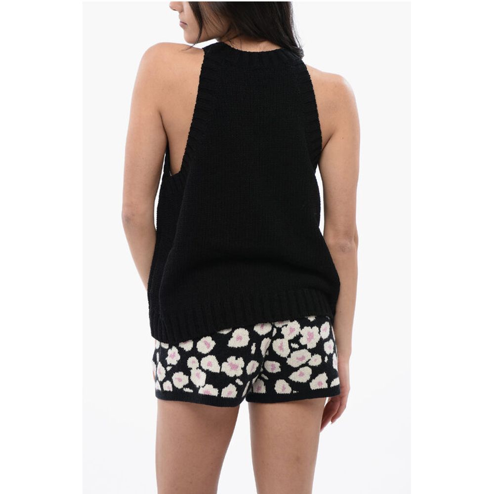 AllSaints Solid Color Crochet Top
