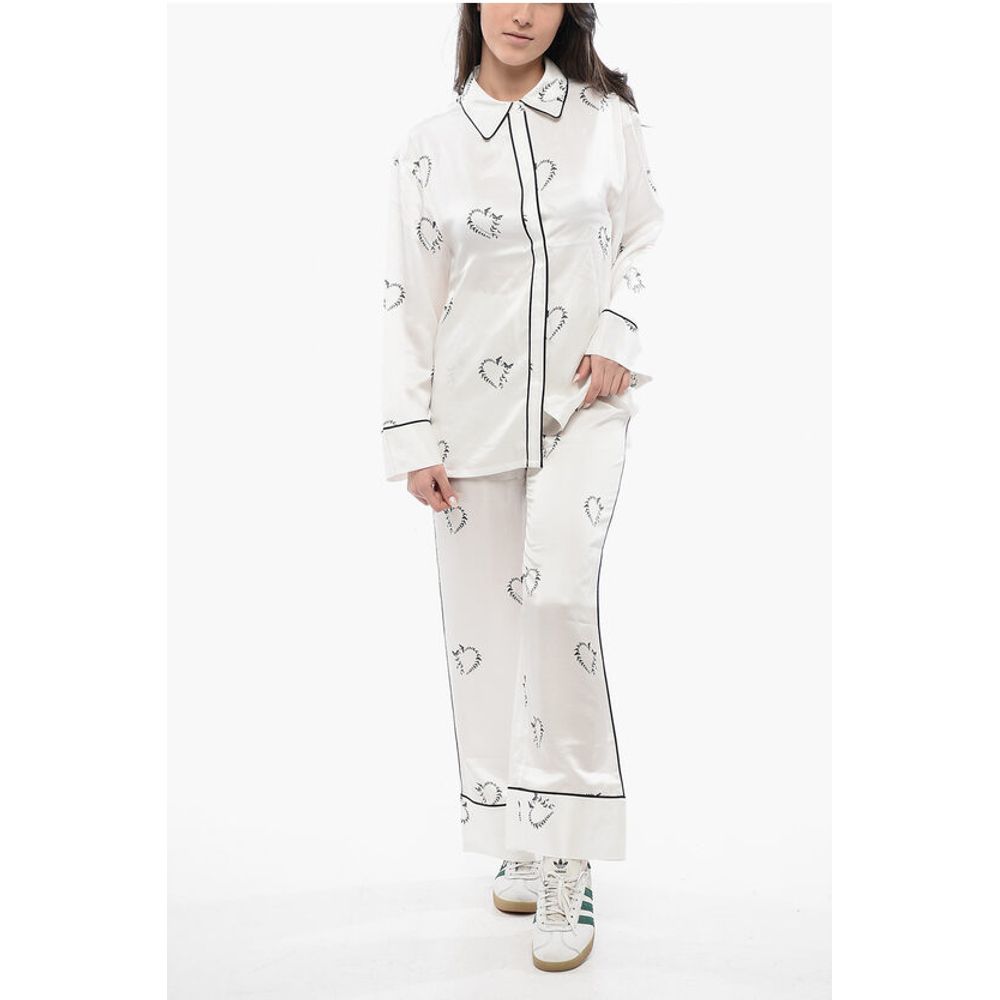 AllSaints Printed Satin SOFI Blouse With Hidden Closure