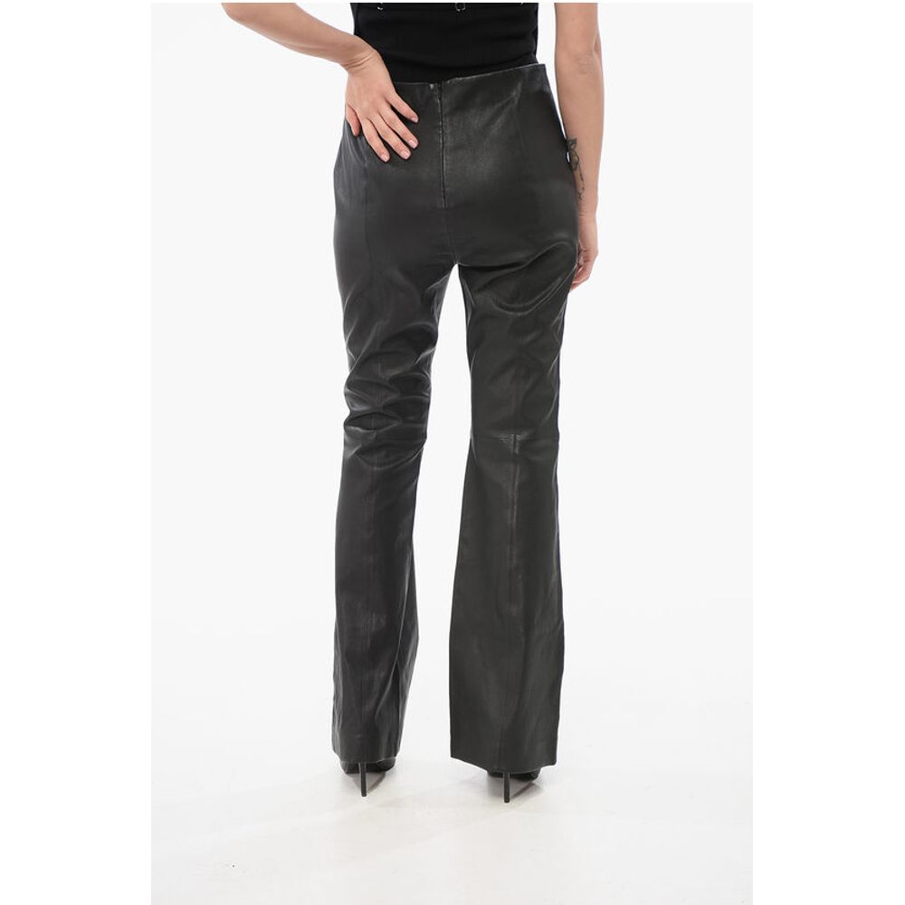 Rag&Bone Leather Flared Fit SIMONE Pants with Back Zip