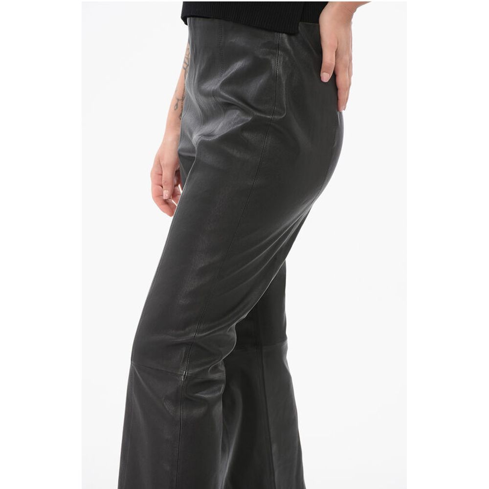 Rag&Bone Leather Flared Fit SIMONE Pants with Back Zip