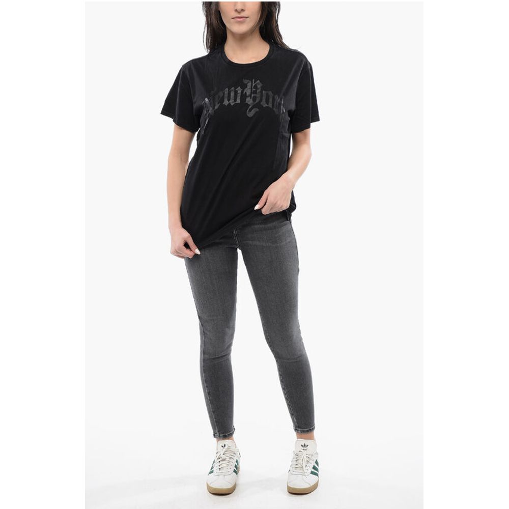 R13 Crew-neck T-shirt With New York Print Ton sur Ton