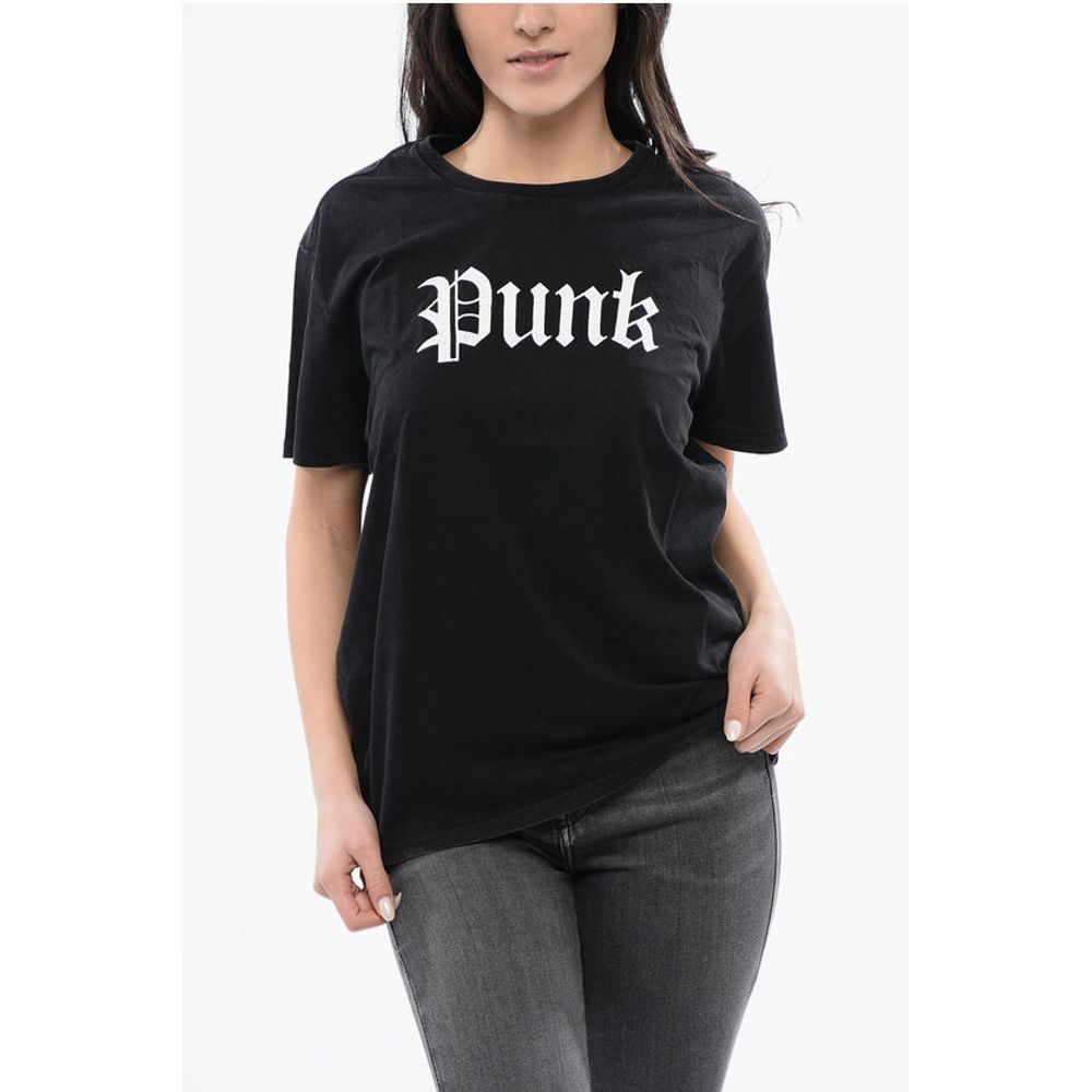 R13 Crew-neck T-shirt With PUNK Contrast Print