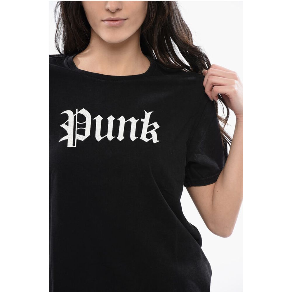 R13 Crew-neck T-shirt With PUNK Contrast Print