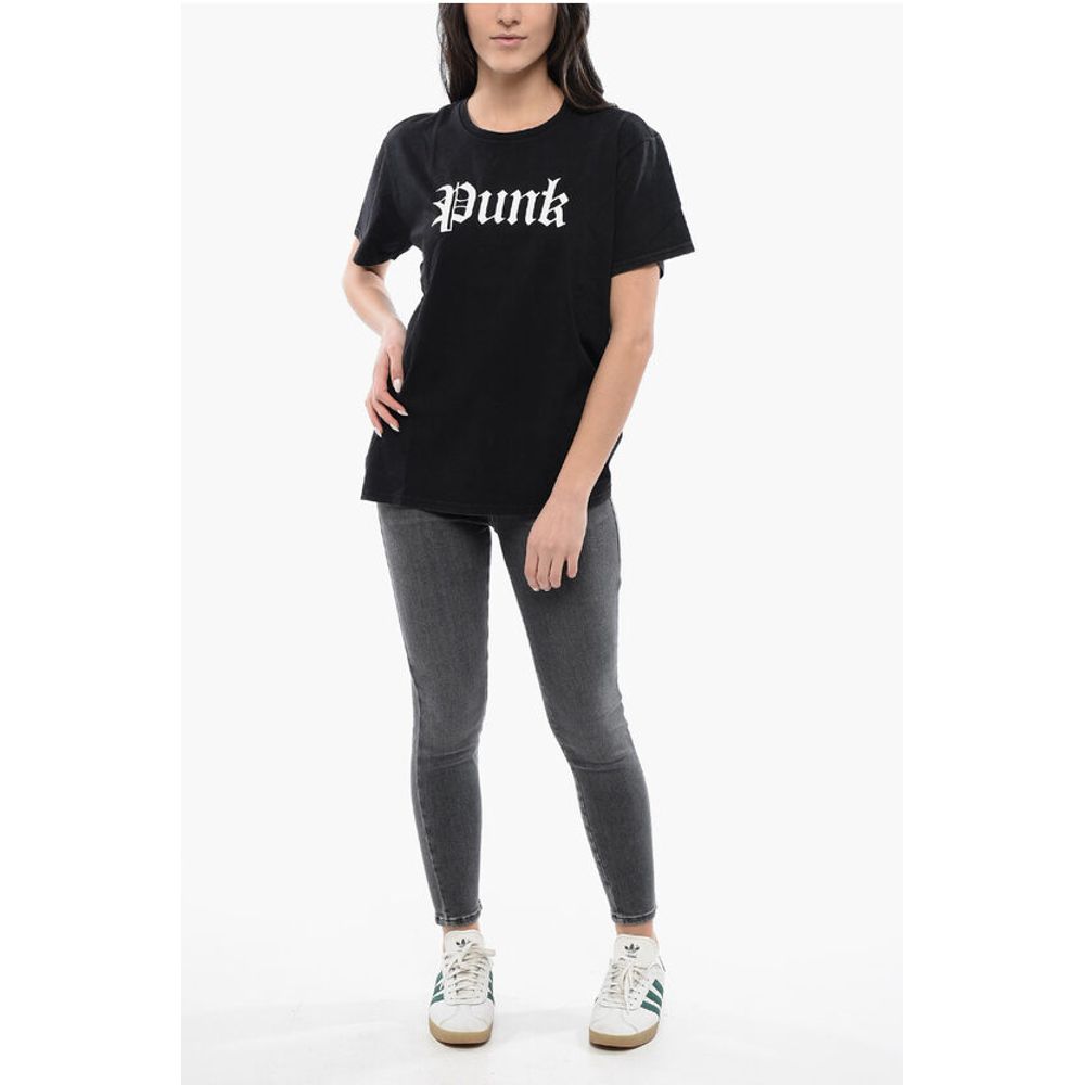 R13 Crew-neck T-shirt With PUNK Contrast Print