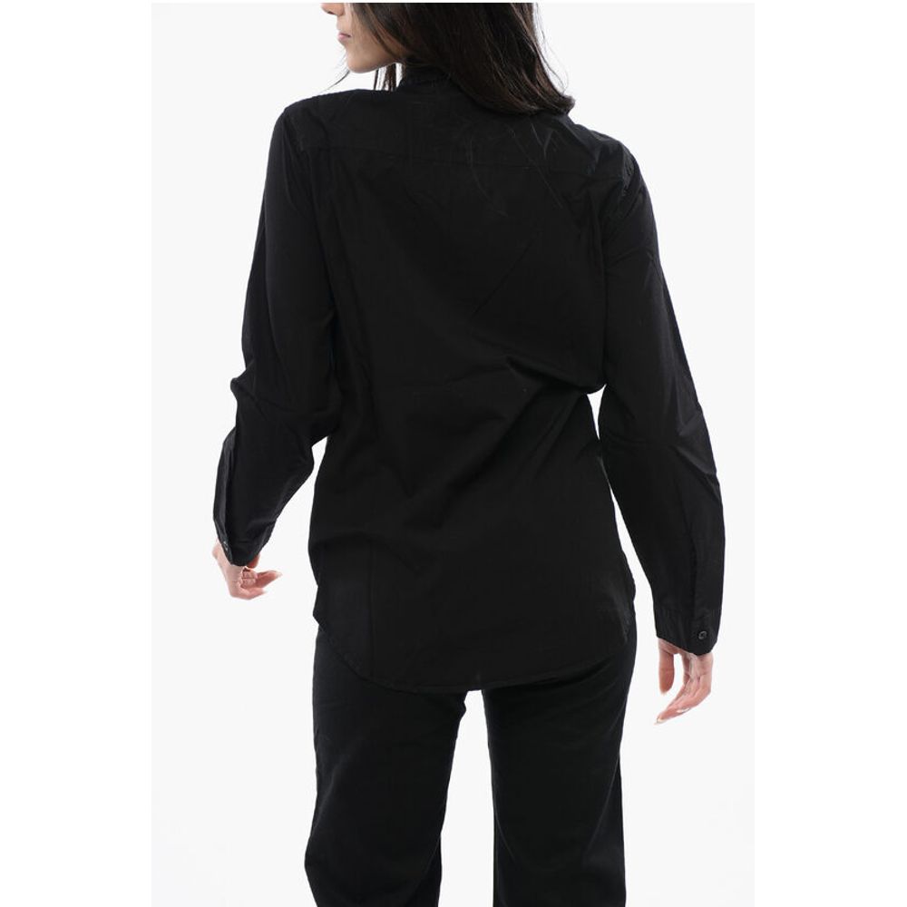 R13 Cotton Poplin FOLDOUT Shirt with Ton on Ton Silk Detail