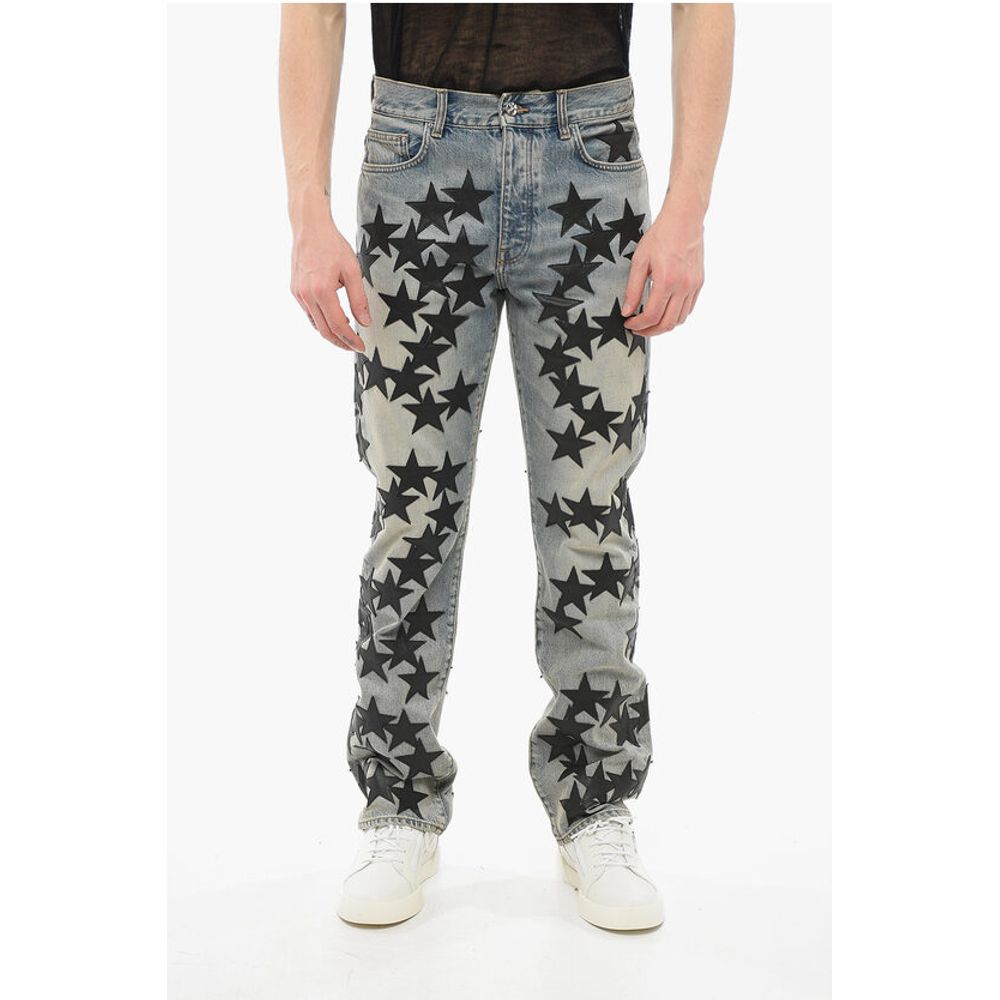 Amiri Vintage Wash CHEMIST Denims with Leather Patches 21cm