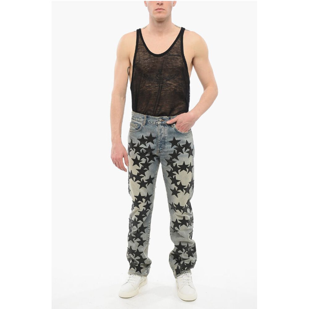 Amiri Vintage Wash CHEMIST Denims with Leather Patches 21cm