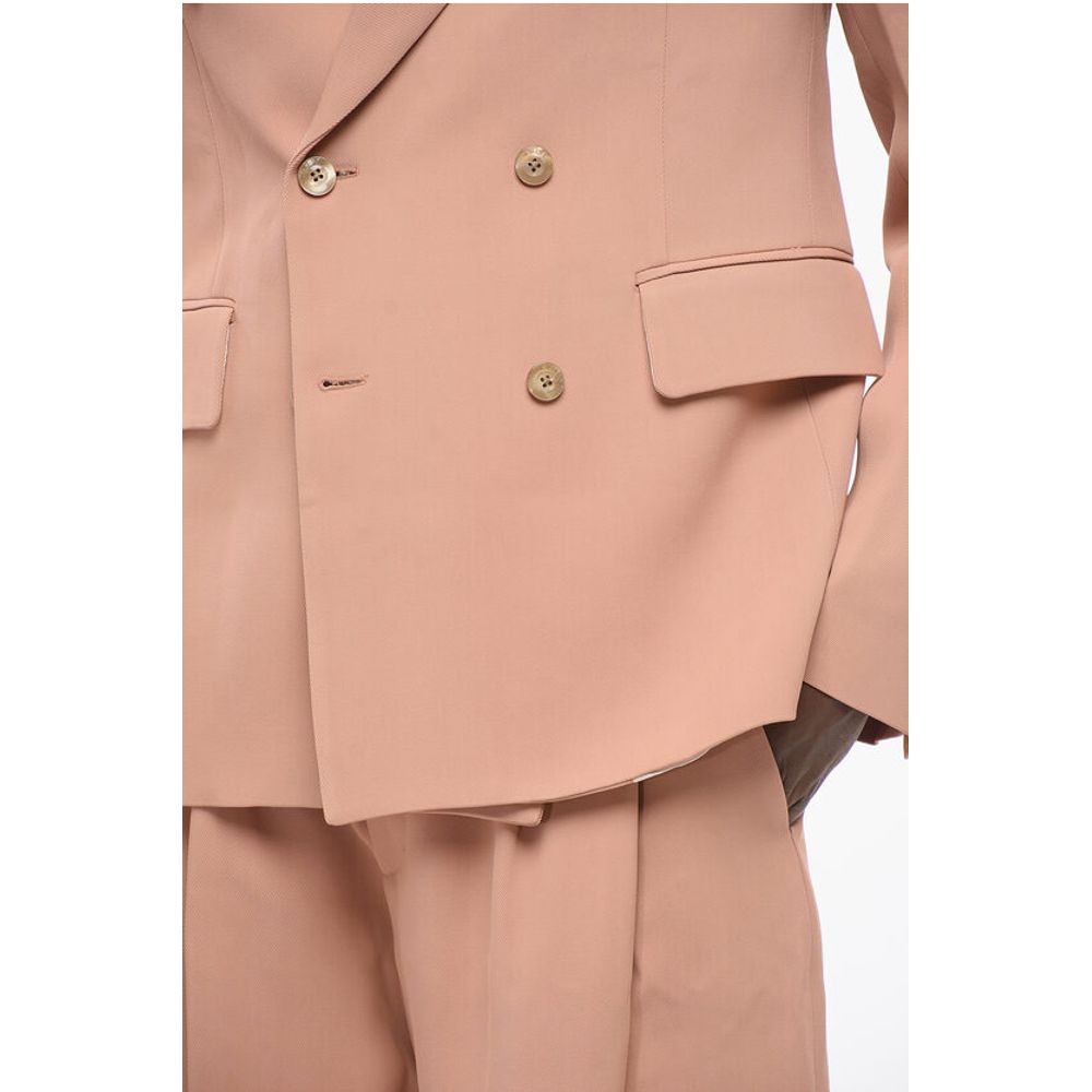 Amiri Double-breasted Twill Viscose Blazer with Flap Pockets