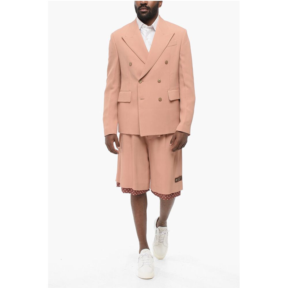 Amiri Double-breasted Twill Viscose Blazer with Flap Pockets